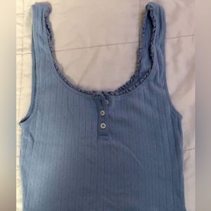 Small American Eagle tank top, details throughout, and a little ruffles on seams